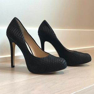 Black Snakeskin Print INC Heels - 6 - Like New